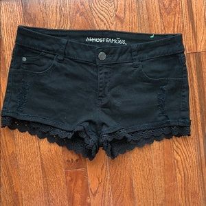 Almost Famous Low Rise Black Shorts